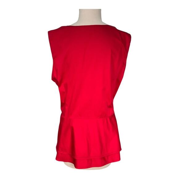 Brooks Brothers Women's Sleeveless V-Neck Side Zip Cotton Peplum Blouse Size 16 - Picture 2 of 10